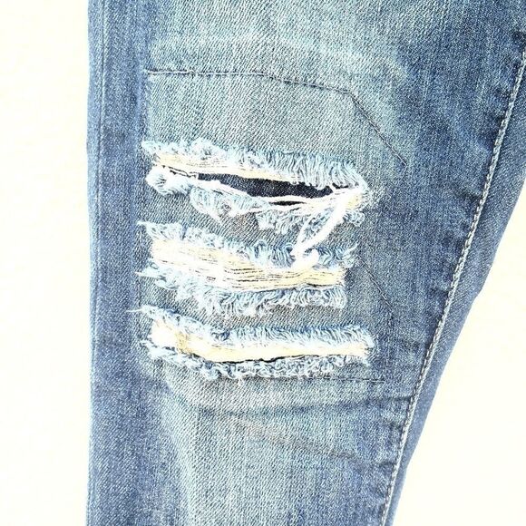 Joe Fresh Distressed Boy Friend  Boot Cut Blue Denim Jeans  25 - Picture 3 of 6